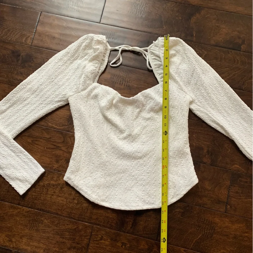Free People White Long Sleeve‎ Top Size Large